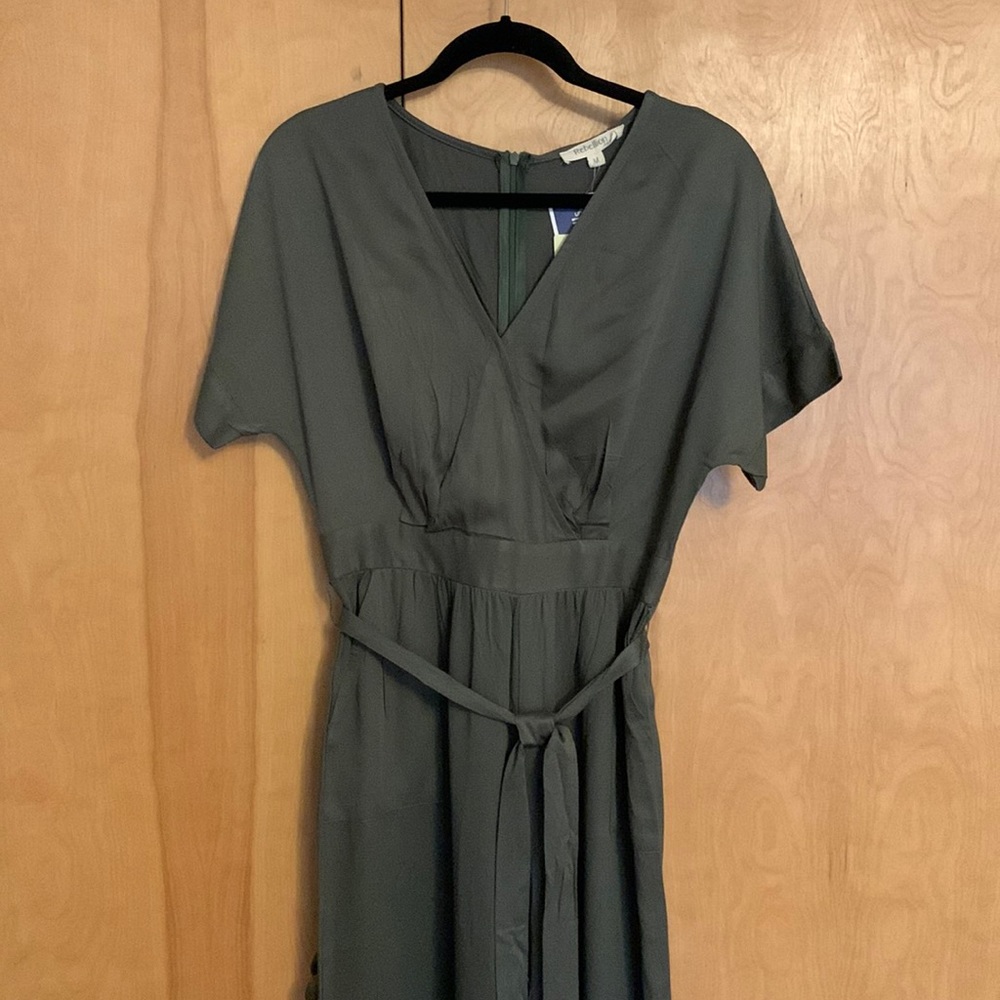 Olive green wide leg jumpsuit